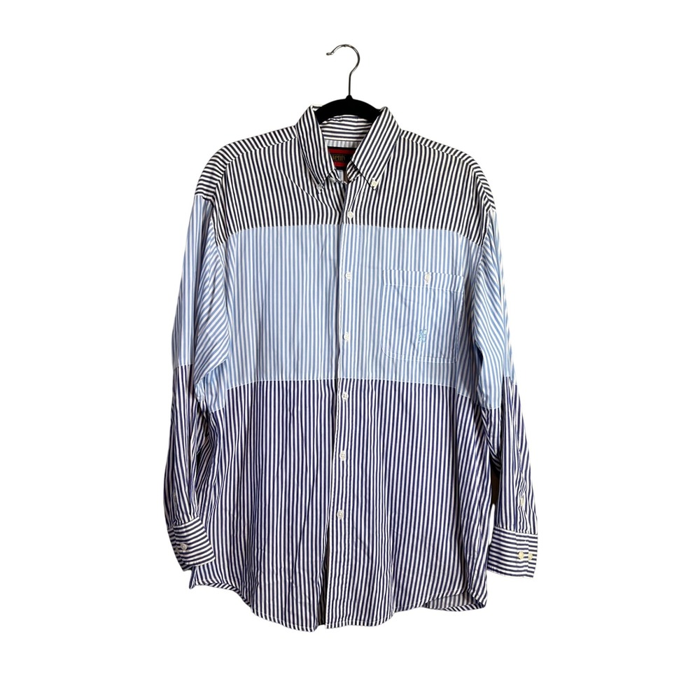 Twenty X Mens Striped Colorblock‎ Button Down Long Sleeve Shirt Size L Western
